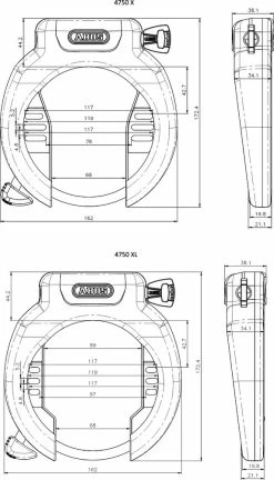 Abus Antivol De Cadre Pro Amparo 4750 SL NR -Pas Cher Vélos Magasin 4003318896781 Abus ProAmparo4750SL NR Rahmenschloss 3