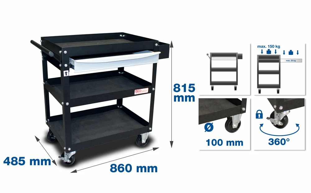 BGS Technic Servante D'atelier 1 Tiroir 2 BGS Technic Servante D'atelier 1 Tiroir – Image 2