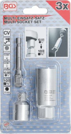 BGS Technic Multi-usages Avec Jeu D'adaptateurs 3 Pièces -Pas Cher Vélos Magasin BGS technic 92533 09 Multi Einsatz mit Adapter Satz 3 teilig