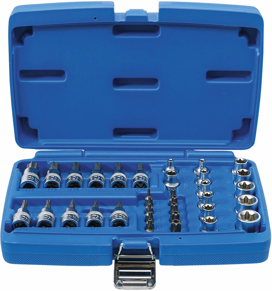 BGS Technic Jeu De Douilles Et D'embouts 3/8" Pour Torx 1 BGS Technic Jeu De Douilles Et D'embouts 3/8" Pour Torx